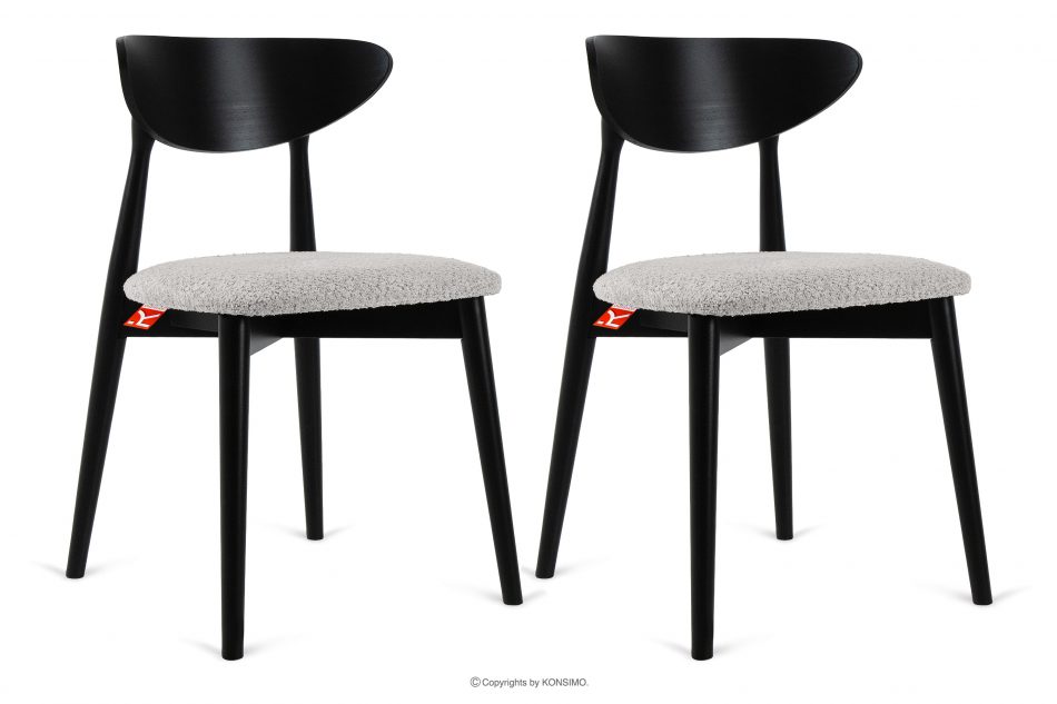 RABI Drevená stolička boucle steel/black 2 ks. oceľ/čierna - obrázok 0