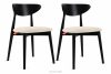 Drevená stolička boucle svetlá béžová/čierna 2 ks.