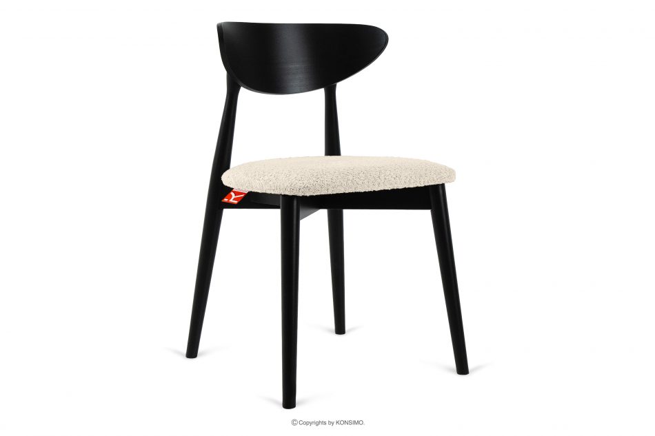 RABI Drevená stolička boucle svetlá béžová/čierna 2 ks. svetlo béžová/čierna - obrázok 2