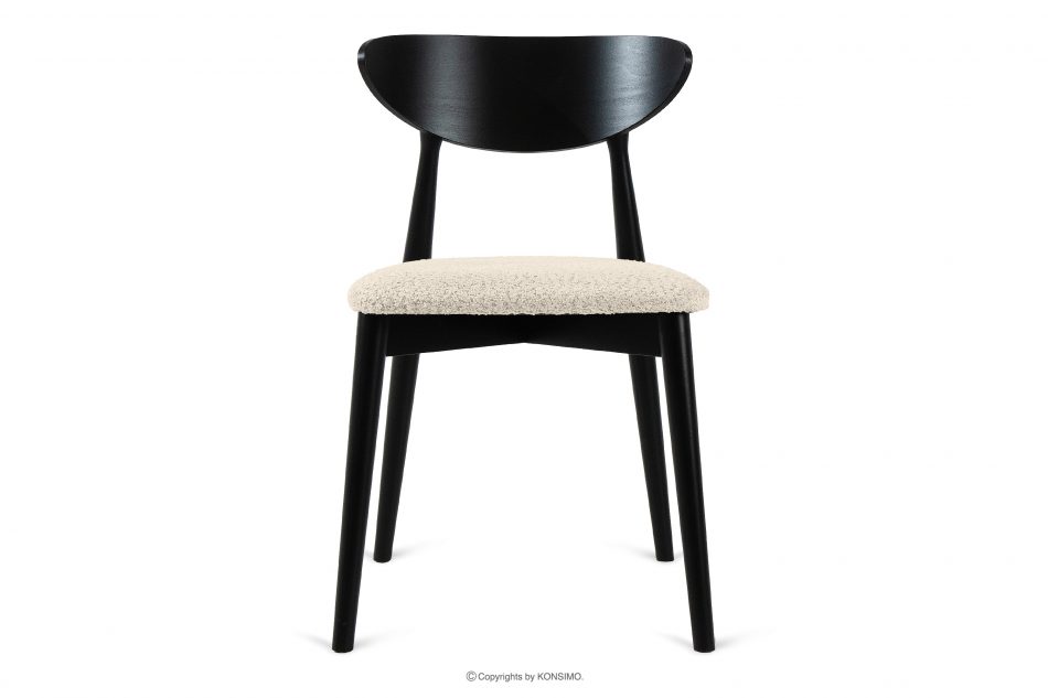 RABI Drevená stolička boucle svetlá béžová/čierna 2 ks. svetlo béžová/čierna - obrázok 3