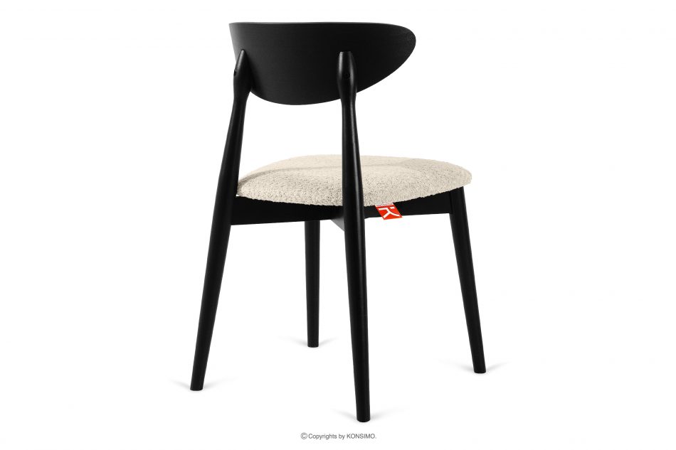 RABI Drevená stolička boucle svetlá béžová/čierna 2 ks. svetlo béžová/čierna - obrázok 4