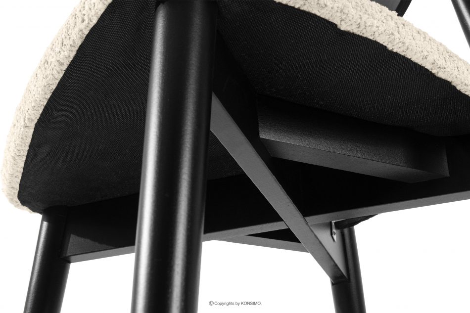 RABI Drevená stolička boucle svetlá béžová/čierna 2 ks. svetlo béžová/čierna - obrázok 8