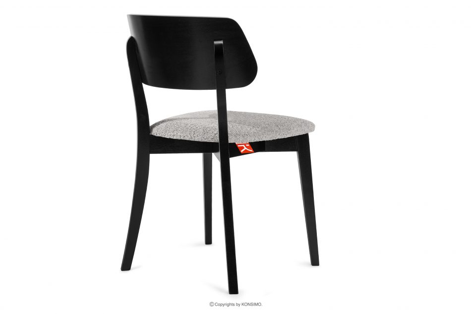 VINIS Moderná drevená stolička v látke boucle oceľ/čierna oceľ/čierna - obrázok 3