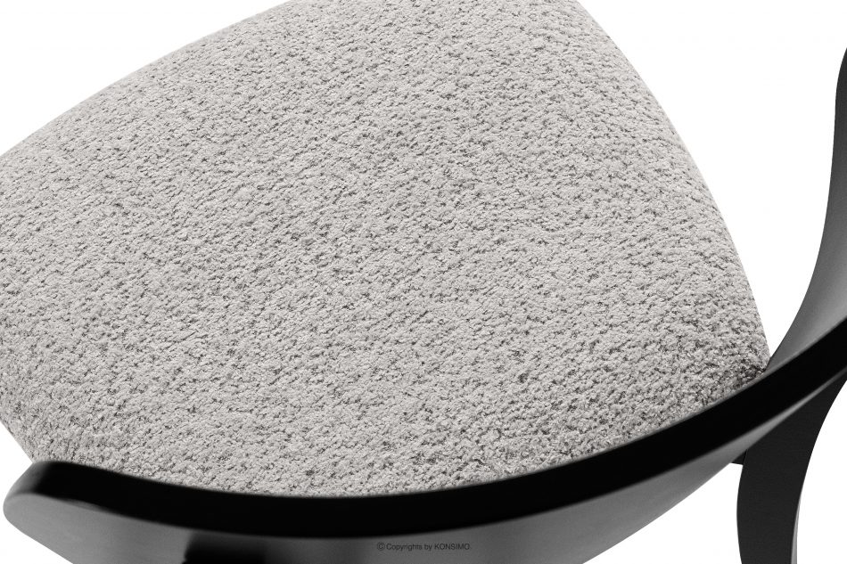 VINIS Moderná drevená stolička v látke boucle oceľ/čierna oceľ/čierna - obrázok 4