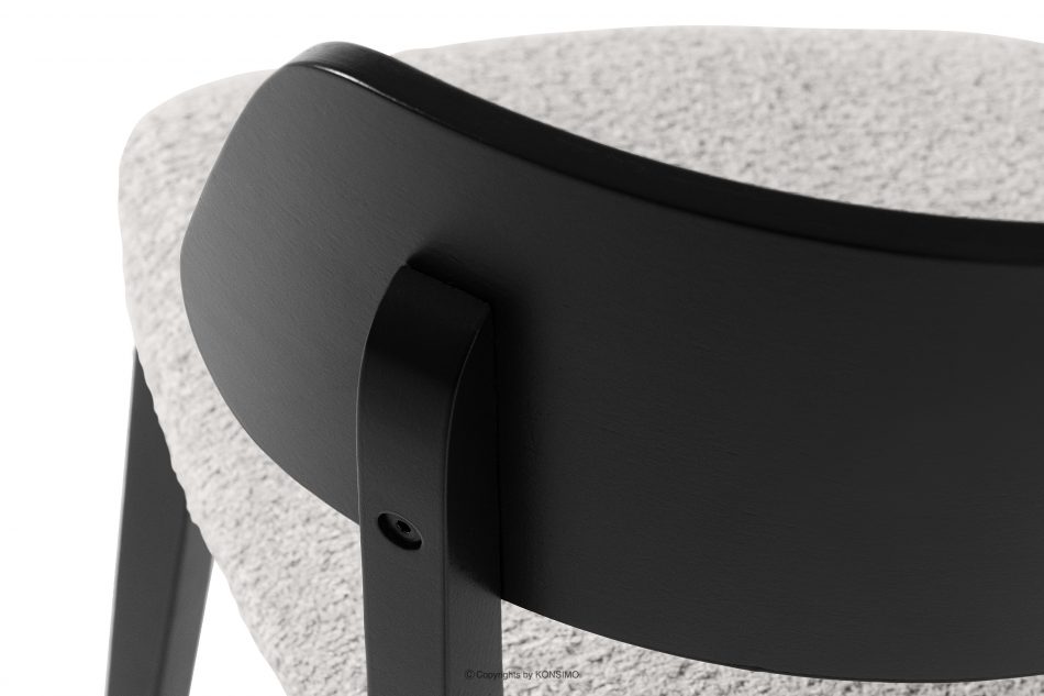 VINIS Moderná drevená stolička v látke boucle oceľ/čierna oceľ/čierna - obrázok 5