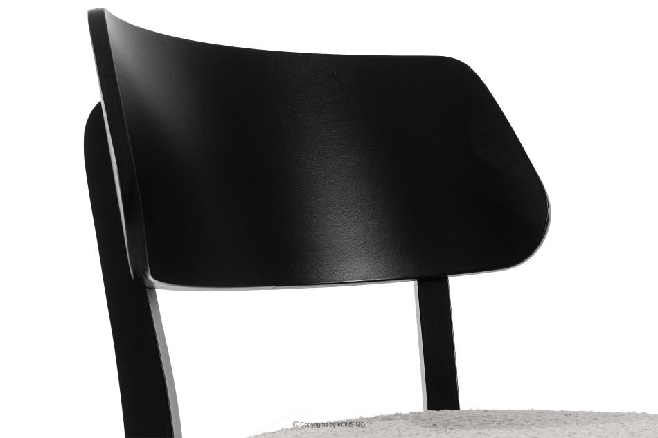 VINIS Moderná drevená stolička v látke boucle oceľ/čierna oceľ/čierna - obrázok 6