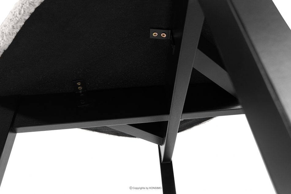 VINIS Moderná drevená stolička v látke boucle oceľ/čierna oceľ/čierna - obrázok 8
