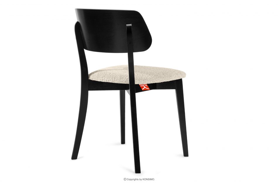 VINIS Moderná drevená stolička v látke boucle svetlo béžová/čierna svetlá béžová/čierna - obrázok 3