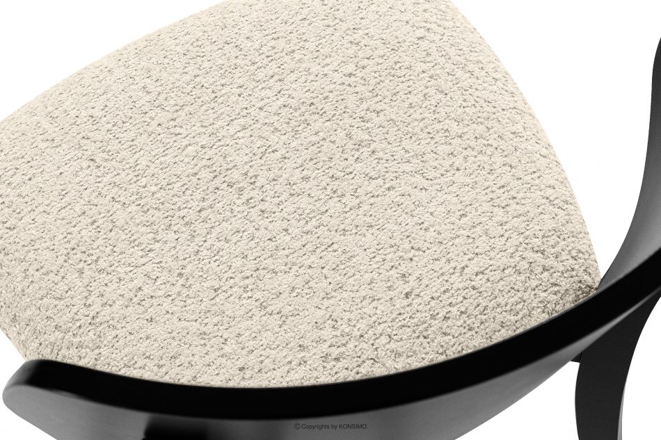 VINIS Moderná drevená stolička v látke boucle svetlo béžová/čierna svetlá béžová/čierna - obrázok 4