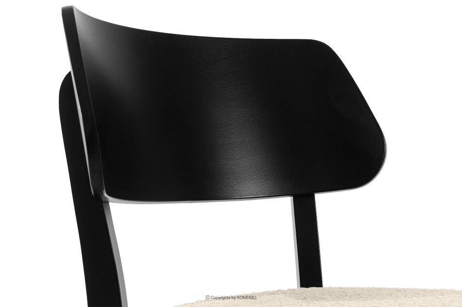 VINIS Moderná drevená stolička v látke boucle svetlo béžová/čierna svetlá béžová/čierna - obrázok 6