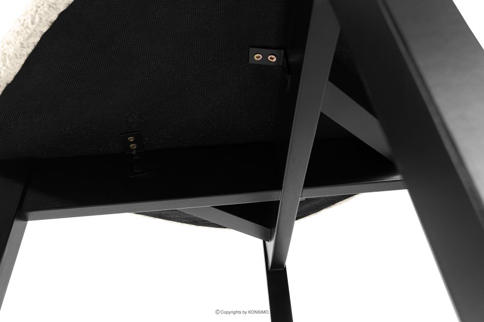 VINIS Moderná drevená stolička v látke boucle svetlo béžová/čierna svetlá béžová/čierna - obrázok 8