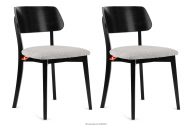 Moderná drevená stolička v látke boucle steel/black 2 ks.