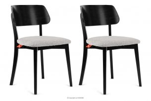 VINIS, https://konsimo.sk/kolekcie/vinis/ Moderná drevená stolička v látke boucle steel/black 2 ks. oceľ/čierna - obrázok