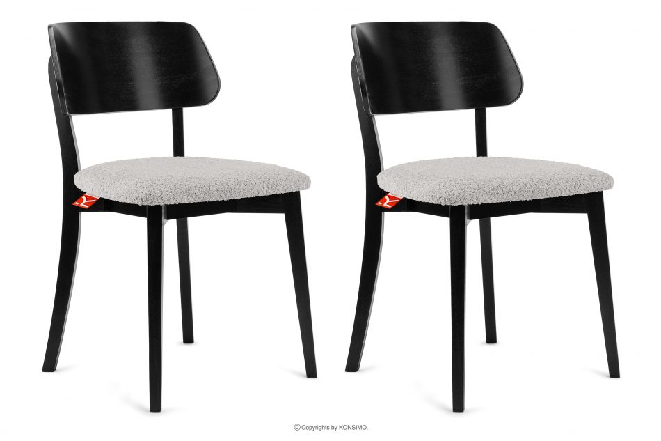 VINIS Moderná drevená stolička v látke boucle steel/black 2 ks. oceľ/čierna - obrázok 0