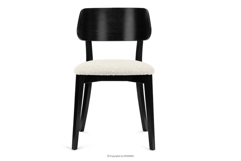 VINIS Moderná drevená stolička v látke boucle biela/čierna 2 ks. biela/čierna - obrázok 3