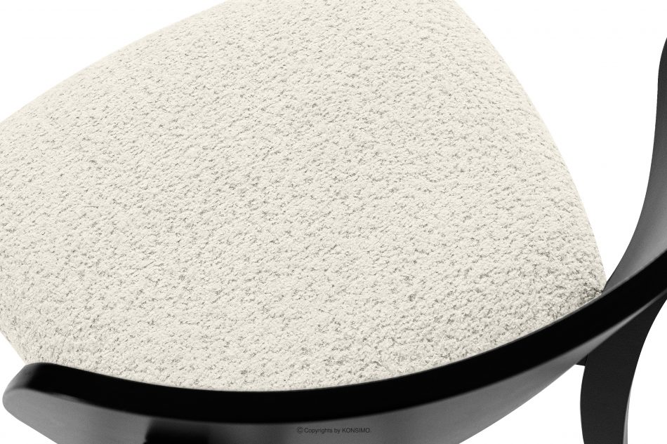 VINIS Moderná drevená stolička v látke boucle biela/čierna 2 ks. biela/čierna - obrázok 5