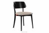 VINIS Moderná drevená stolička v látke boucle tmavá béžová/čierna 2 ks. tmavá béžová/čierna - obrázok 3
