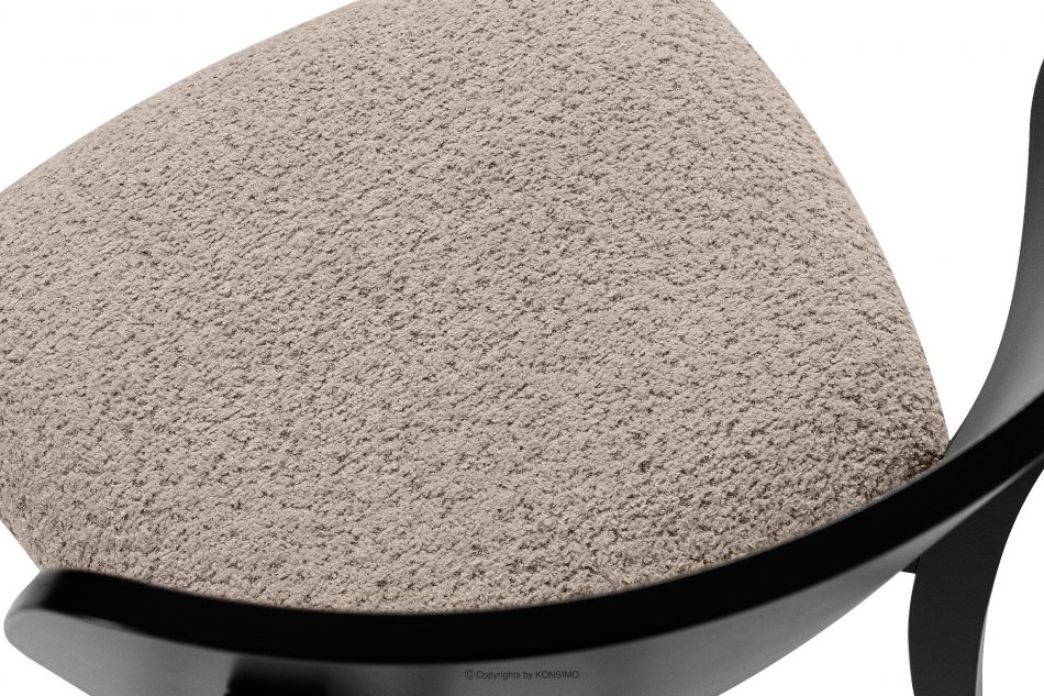 VINIS Moderná drevená stolička v látke boucle tmavá béžová/čierna 2 ks. tmavá béžová/čierna - obrázok 5