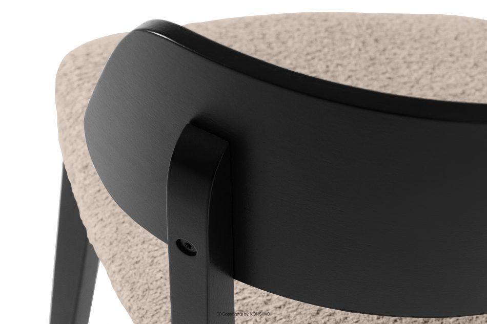 VINIS Moderná drevená stolička v látke boucle tmavá béžová/čierna 2 ks. tmavá béžová/čierna - obrázok 6