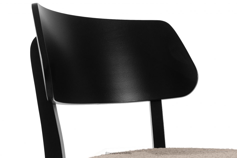 VINIS Moderná drevená stolička v látke boucle tmavá béžová/čierna 2 ks. tmavá béžová/čierna - obrázok 7