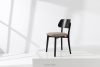 VINIS Moderná drevená stolička v látke boucle tmavá béžová/čierna 2 ks. tmavá béžová/čierna - obrázok 2