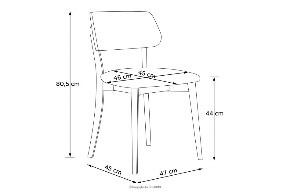 VINIS Moderná drevená stolička v látke boucle steel/black 2 ks. oceľ/čierna - obrázok 11
