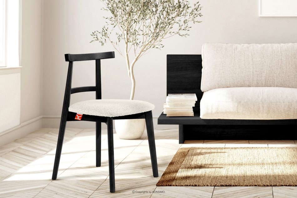 LILIO Vintage boucle stolička biela/čierna biela/čierna - obrázok 8