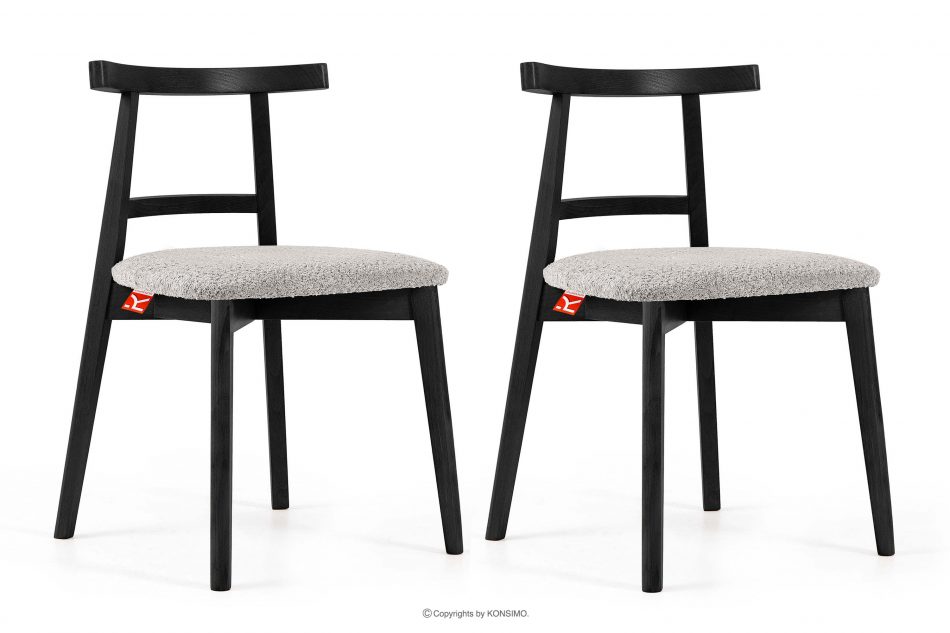 LILIO Vintage boucle chair oceľová/čierna 2 ks. oceľ/čierna - obrázok 0