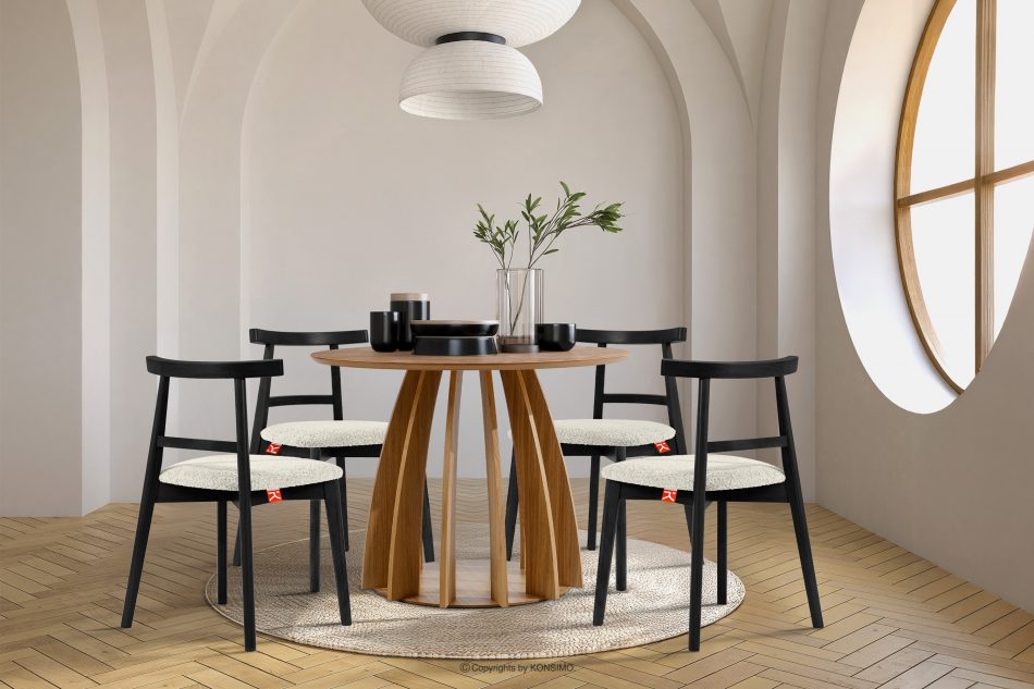 LILIO Vintage boucle chair biela/čierna 2 ks. biela/čierna - obrázok 9