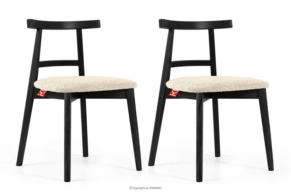 LILIO Vintage boucle chair svetlá béžová/čierna 2 ks. svetlá béžová/čierna - obrázok 0