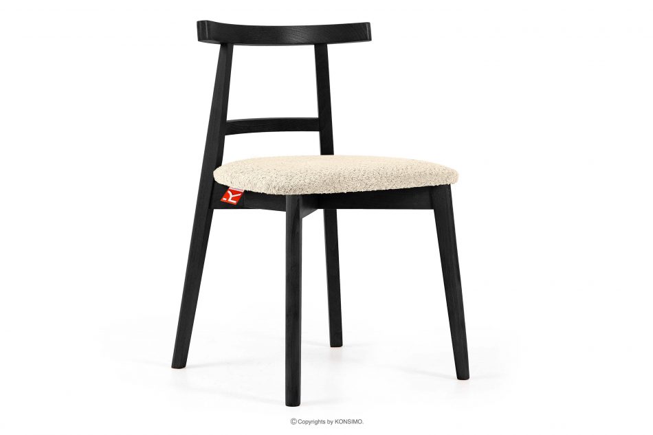 LILIO Vintage boucle chair svetlá béžová/čierna 2 ks. svetlá béžová/čierna - obrázok 2