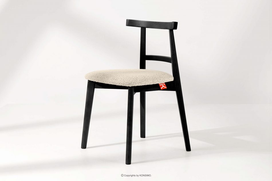 LILIO Vintage boucle chair svetlá béžová/čierna 2 ks. svetlá béžová/čierna - obrázok 1