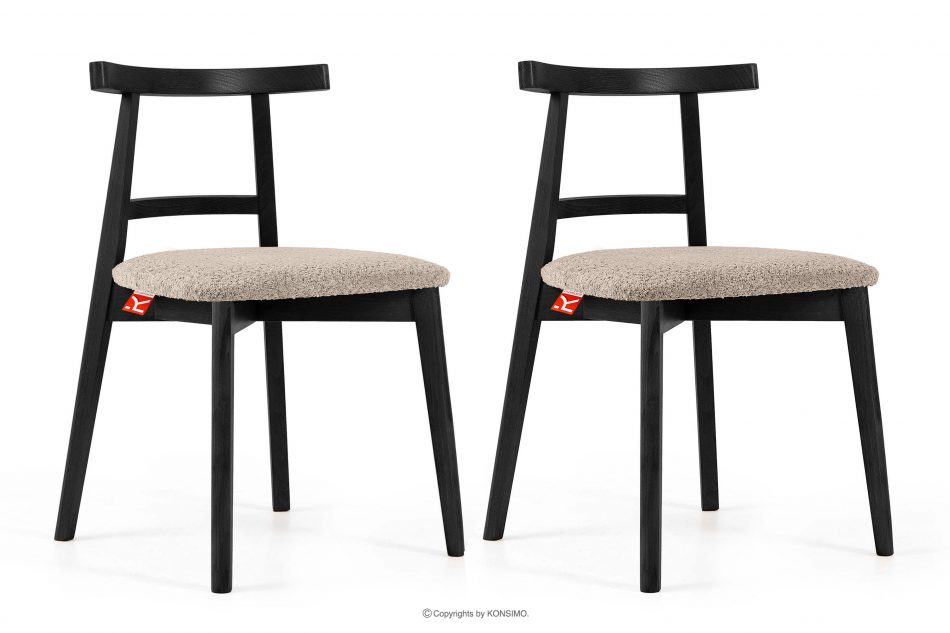 LILIO Vintage boucle chair dark beige/black 2 ks. tmavá béžová/čierna - obrázok 0