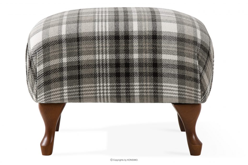 TOMIS Klasický puf do obývačky sivá tkaná látka šedá - obrázok 0