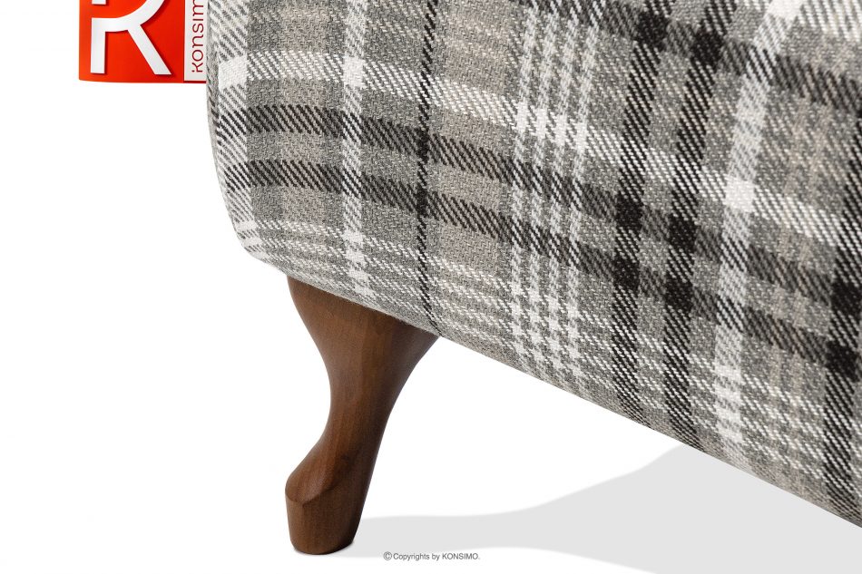 TOMIS Klasický puf do obývačky sivá tkaná látka šedá - obrázok 3