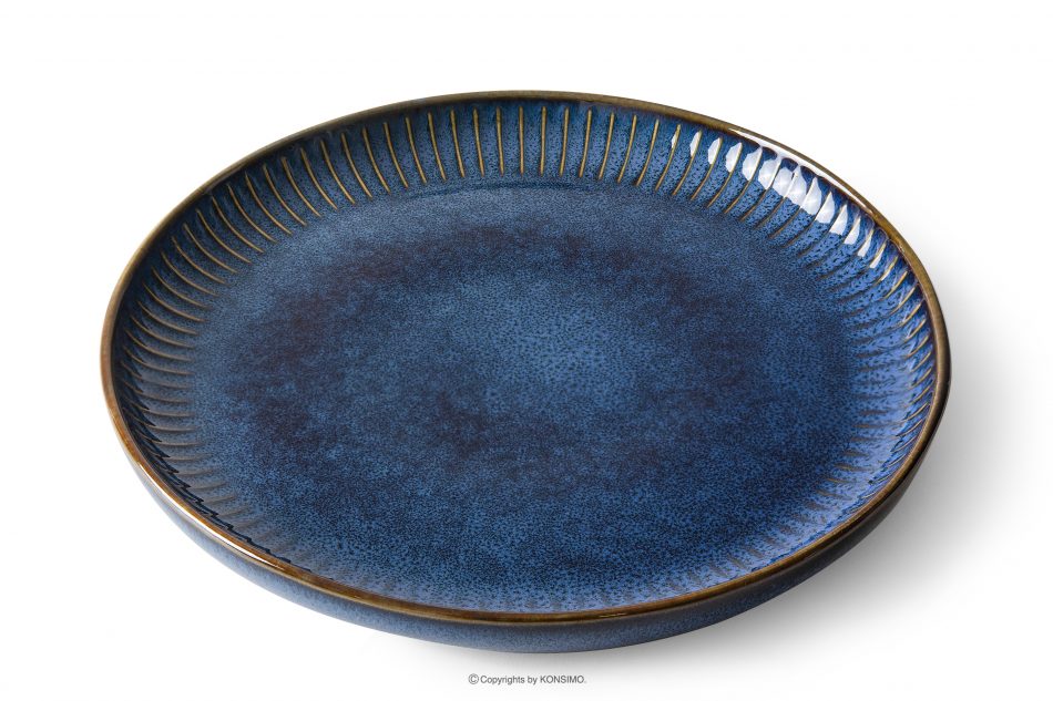 AD STRIPES Dezertný tanier z reaktívneho porcelánu tmavomodrý námornícka modrá - obrázok 2