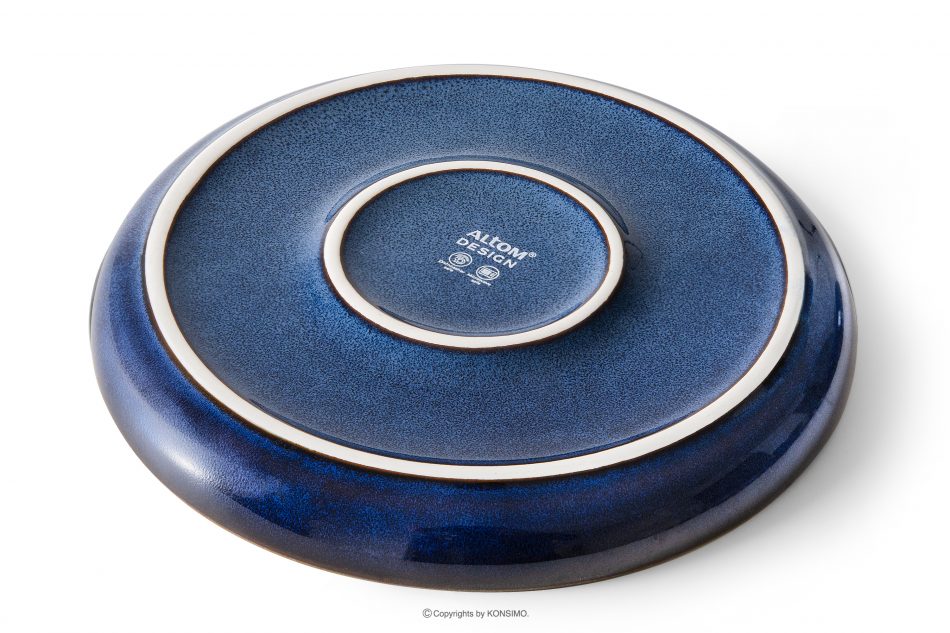 AD STRIPES Dezertný tanier z reaktívneho porcelánu tmavomodrý námornícka modrá - obrázok 3