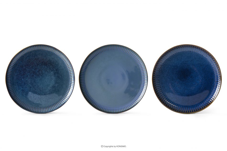 AD STRIPES Dezertný tanier z reaktívneho porcelánu tmavomodrý námornícka modrá - obrázok 6