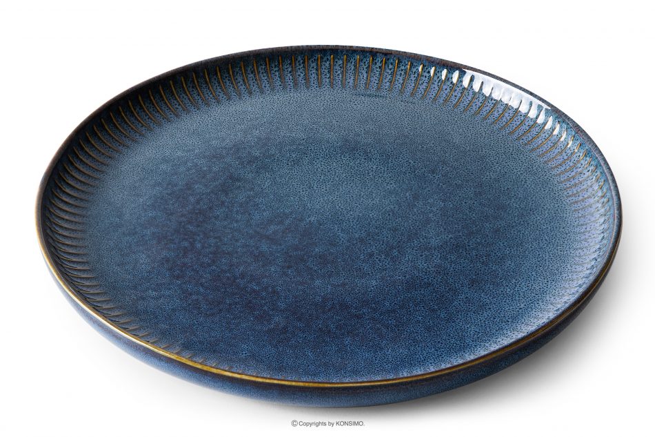 AD STRIPES Jedálenský tanier porcelánový reaktívny modrý námornícka modrá - obrázok 2