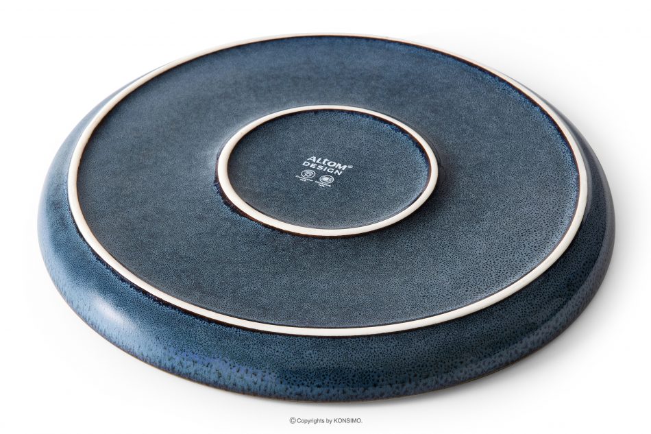 AD STRIPES Jedálenský tanier porcelánový reaktívny modrý námornícka modrá - obrázok 3