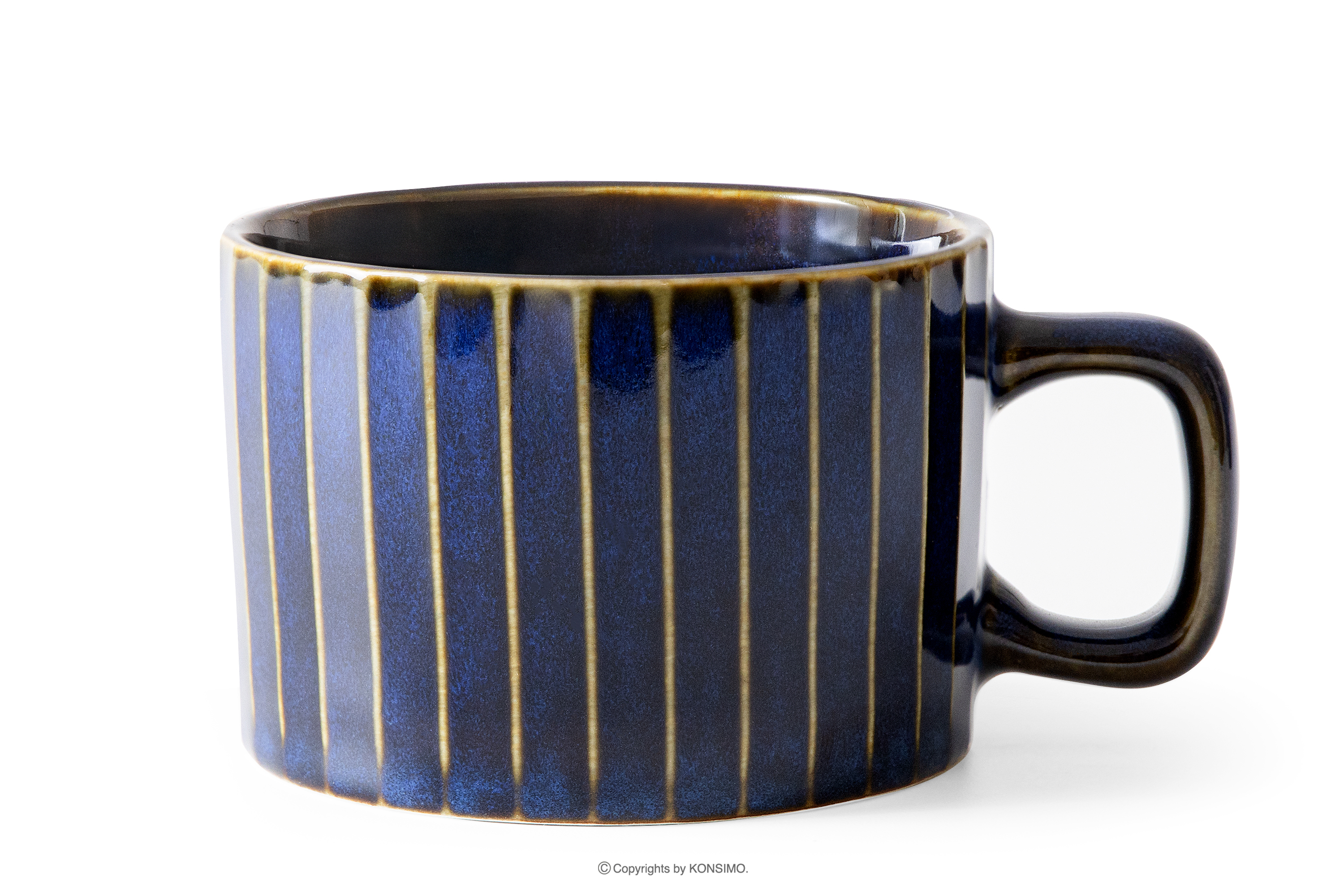 Reaktívna porcelánová šálka na kávu tmavomodrá