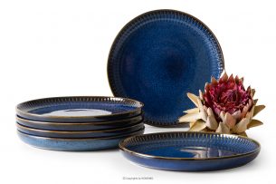 AD STRIPES, https://konsimo.sk/kolekcie/ad-stripes/ Dezertný tanier 6 ks porcelánový reaktívny tmavomodrý námornícka modrá - obrázok