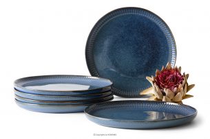 AD STRIPES, https://konsimo.sk/kolekcie/ad-stripes/ Jedálenský tanier 6 ks porcelánový reaktívny tmavomodrý námornícka modrá - obrázok