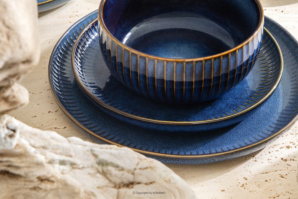 AD STRIPES Misa 6 ks porcelánová reaktívna tmavomodrá námornícka modrá - obrázok 9