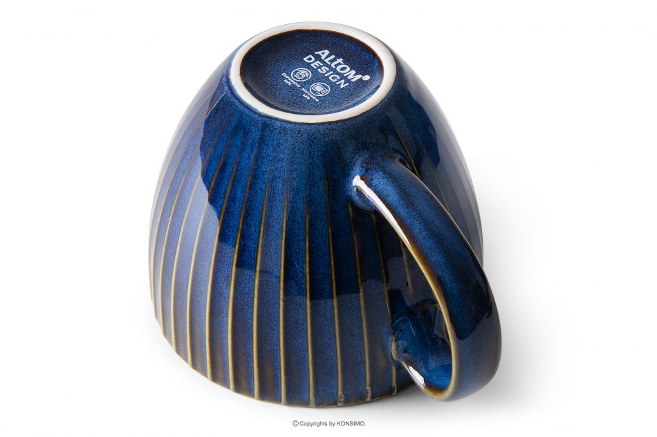 AD STRIPES Veľká šálka 6 ks porcelánová reaktívna tmavomodrá námornícka modrá - obrázok 4