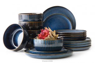 AD STRIPES, https://konsimo.sk/kolekcie/ad-stripes/ Jedálenská súprava 6 osôb (18 ks) reaktívny porcelán tmavomodrý námornícka modrá - obrázok
