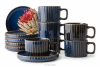 AD STRIPES Kávová súprava 6 osôb (12 ks) reaktívny porcelán tmavomodrý námornícka modrá - obrázok 1