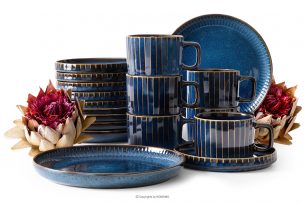 AD STRIPES, https://konsimo.sk/kolekcie/ad-stripes/ Kávová súprava 6 osôb (18 ks) reaktívny porcelán tmavomodrý námornícka modrá - obrázok