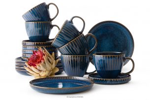 AD STRIPES, https://konsimo.sk/kolekcie/ad-stripes/ Kávová súprava Cappuccino 6 osôb (18 ks) reaktívny porcelán tmavomodrý námornícka modrá - obrázok