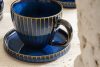 AD STRIPES Kávová súprava Cappuccino 6 osôb (18 ks) reaktívny porcelán tmavomodrý námornícka modrá - obrázok 13